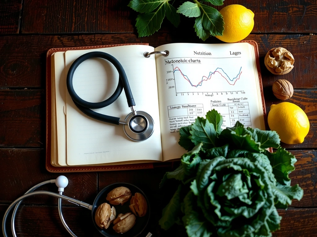 Carnet de notes et légumes frais lors d'une consultation nutrition